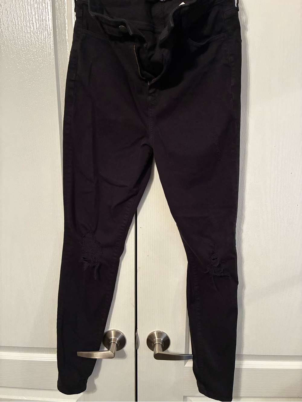 American Eagle Outfitters Black Slim Fit Distressed Jeans